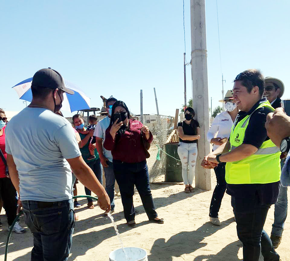 CESPM ENTREGA OBRA DE AGUA POTABLE PARA LA COLONIA MONTAÑA Y MAR DE SAN FELIPE