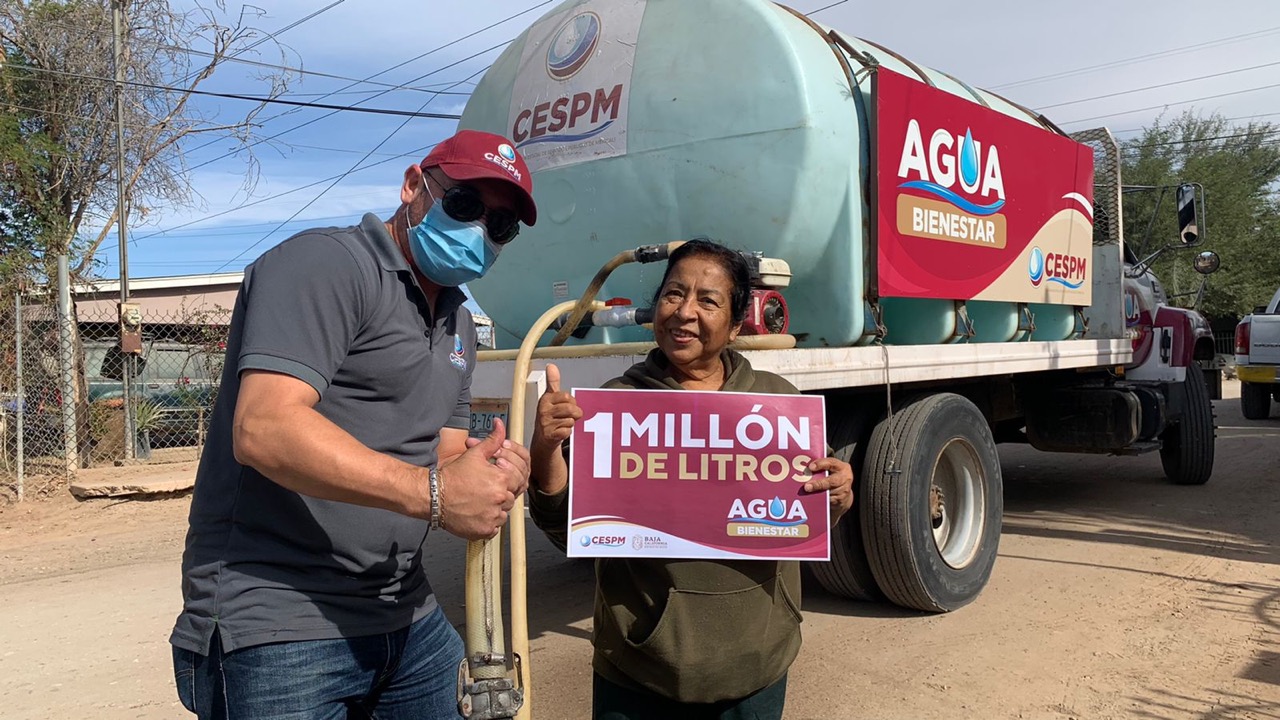 LLEGA AGUA-BIENESTAR AL MILLÓN DE LITROS ENTREGADOS EN MEXICALI Y SU VALLE