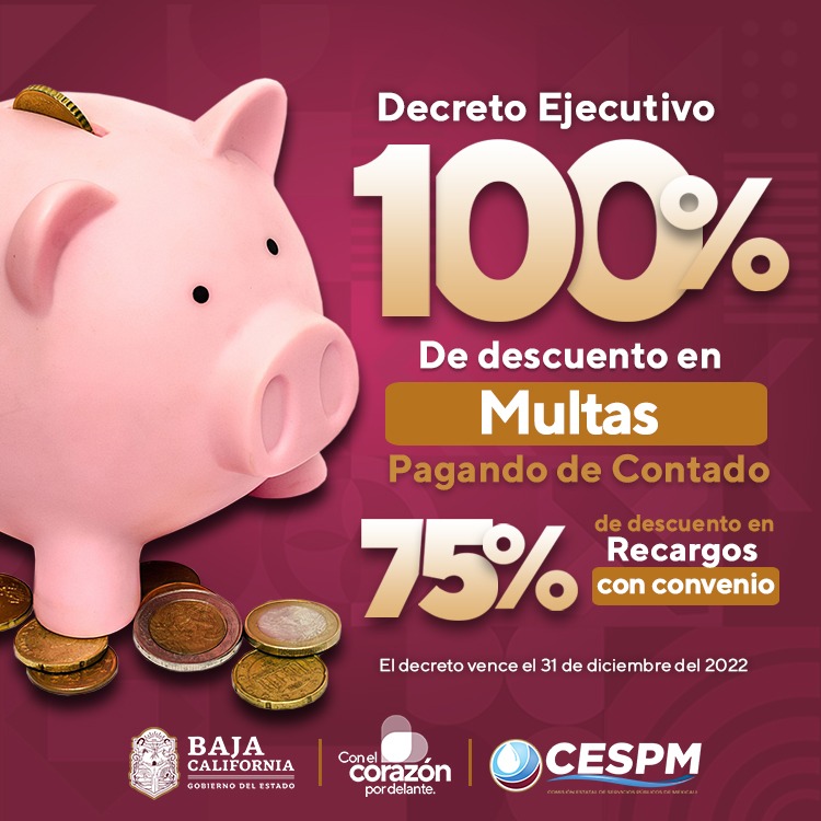 INVITA CESPM A CIUDADANÍA A APROVECHAR EL DECRETO EJECUTIVO SOBRE MULTAS Y RECARGOS EN EL SERVICIO MEDIDO DEL AGUA