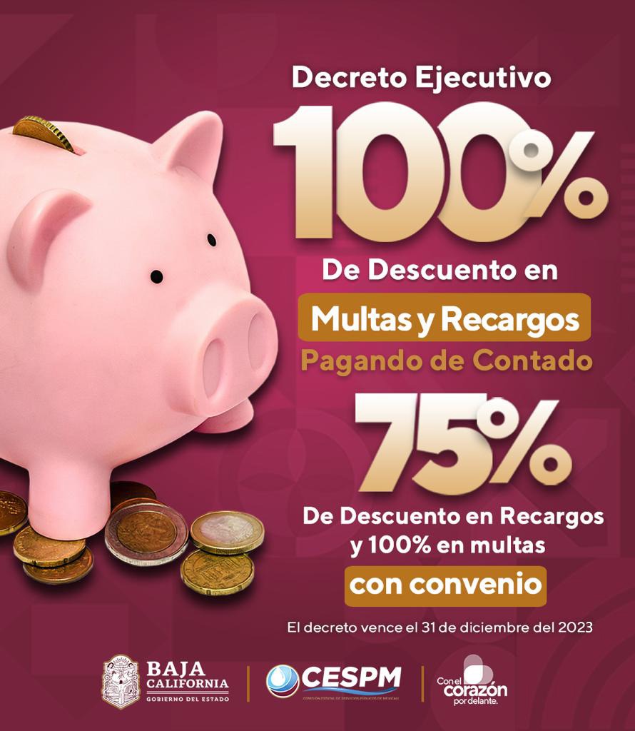 INVITA CESPM A LA CIUDADANÍA A APROVECHAR CONDONACIÓN DEL 100 Y 75 POR CIENTO SOBRE MULTAS Y RECARGOS