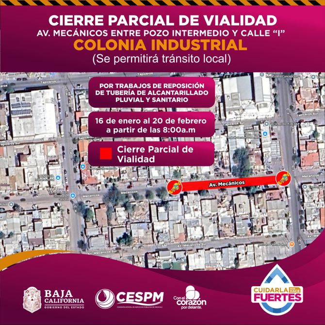 CESPM INICIA REPOSICIÓN DE TUBERÍA PLUVIAL EN LA COLONIA INDUSTRIAL