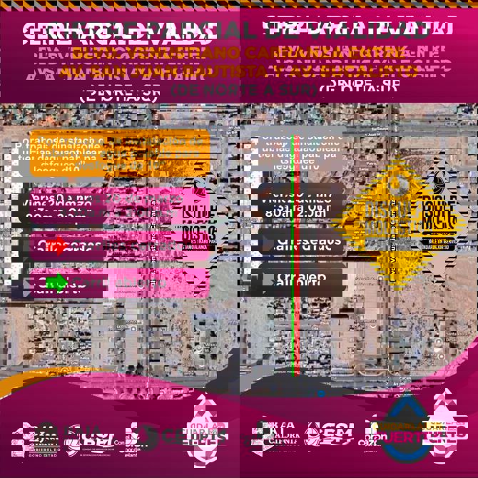 ANUNCIA CESPM CIERRE TOTAL EN CALZADA INDEPENDENCIA Y BLVD. CARRANZA POR OBRAS HIDRÁULICAS