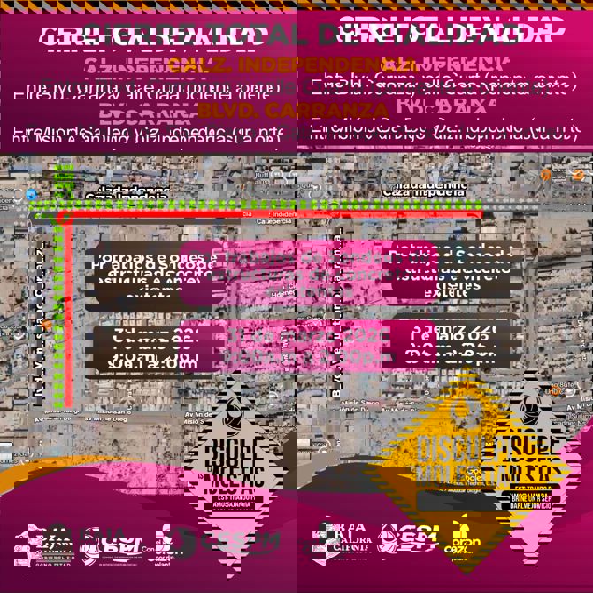 CESPM INFORMA CIERRE TEMPORAL DE VIALIDADES POR TRABAJOS DE SONDEO ESTRUCTURAL EN CALZADA INDEPENDENCIA