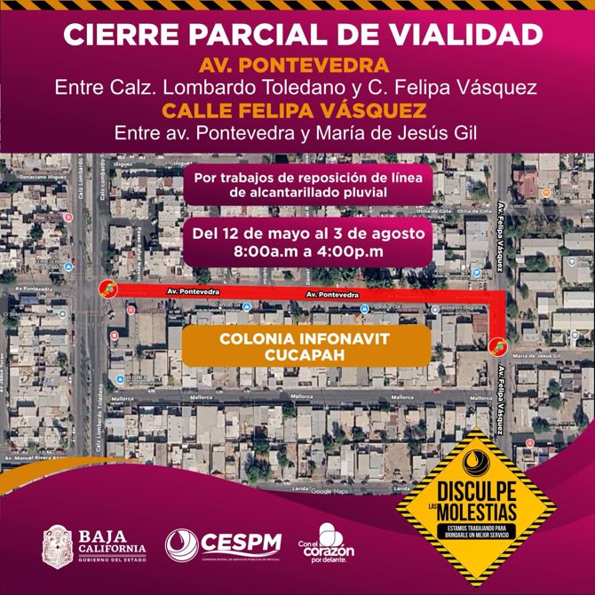 CESPM LLEVARÁ A CABO TRABAJOS DE REPOSICIÓN DE INFRAESTRUCTURA HIDRÁULICA Y PLUVIAL EN MEXICALI