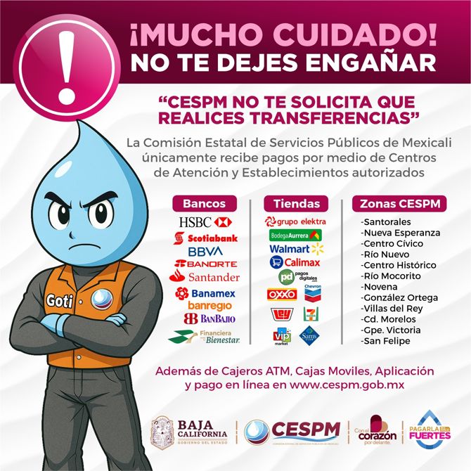 CESPM ALERTA SOBRE FRAUDES TELEFÓNICOS E INTERMEDIARIOS EN REDES SOCIALES PARA TRÁMITES DEL SERVICIO DE AGUA